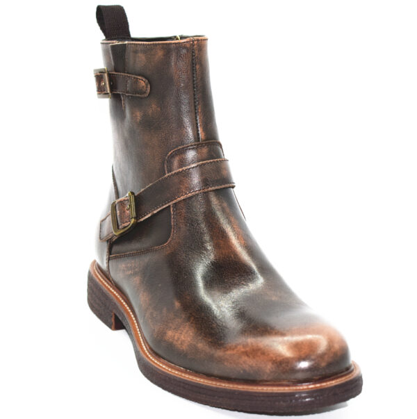 customized brown mens leather boots chukka boots