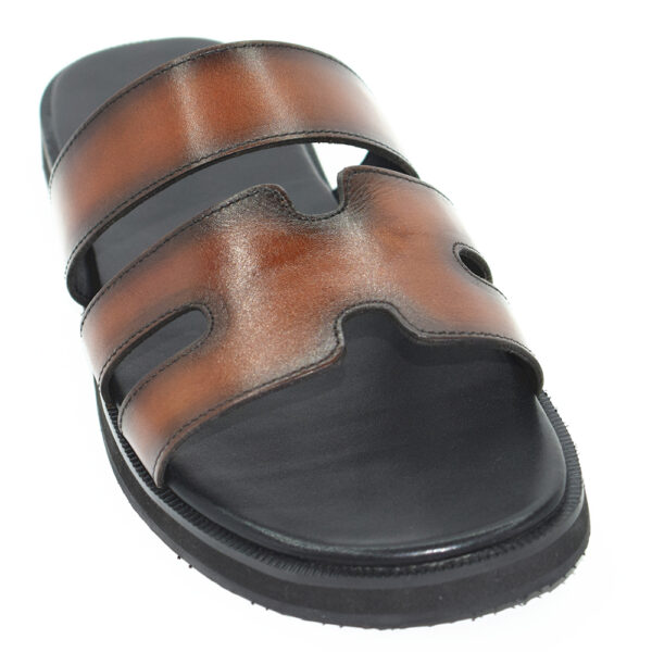 bronw customized leather comfort sandal shoes for men