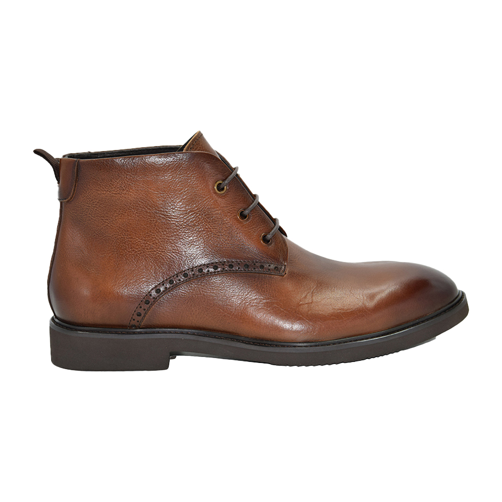 Cowhide leather high formal shoes for men brown dress shoes Goodyear shoes