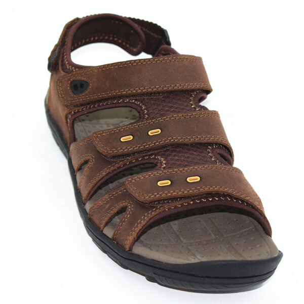 men brown comfort leather sandal shoes beach shoes