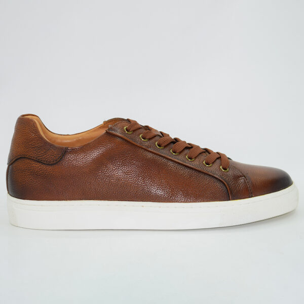 brown leather sneaker shoes for men sport sneaker
