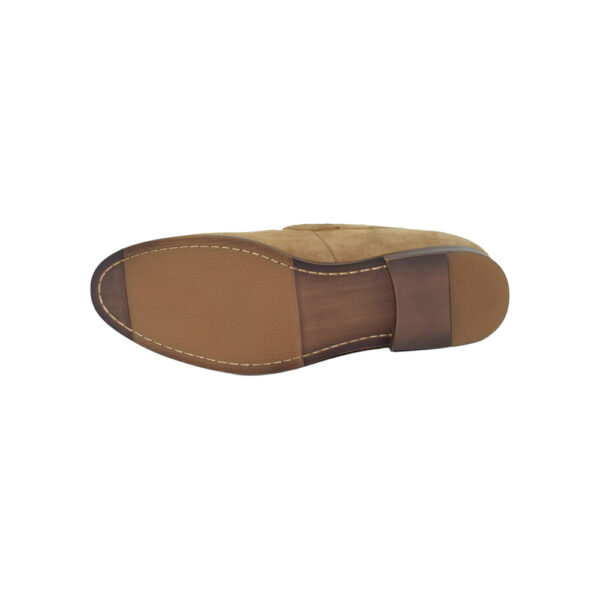 Formal Shoes: Stylish Light - Brown Suede Buckle Loafers