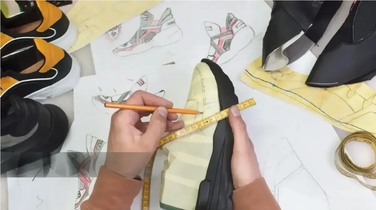 In the design sample of the casual shoe manufacturer