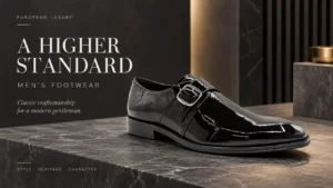 Men's leather monk shoes for footwear brands