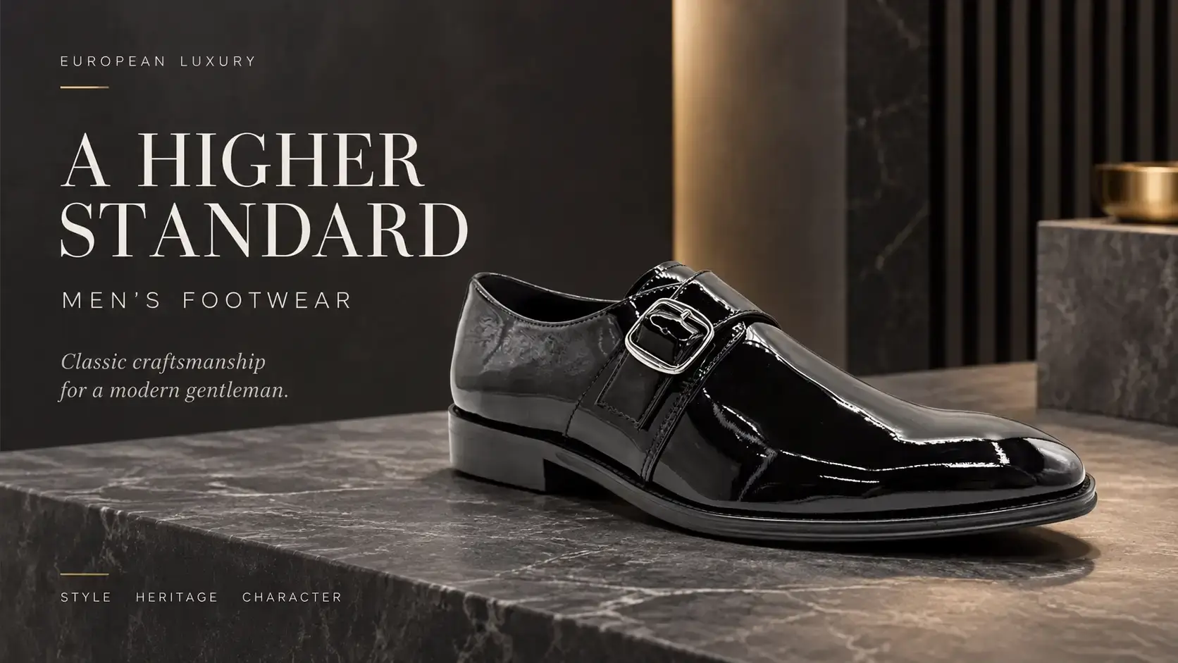 Men's leather monk shoes for footwear brands