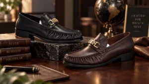 Modern leather loafers with a minimalist design